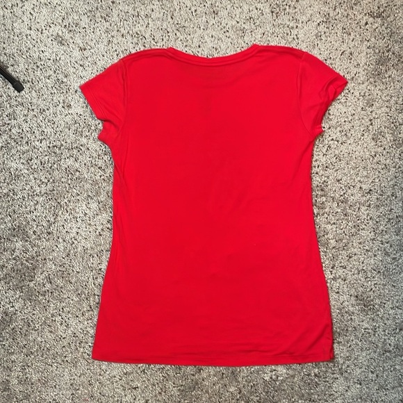 Bebe Woman’s Y2K Red Short Sleeve Fitted T Shirt Size Large - Picture 4 of 5